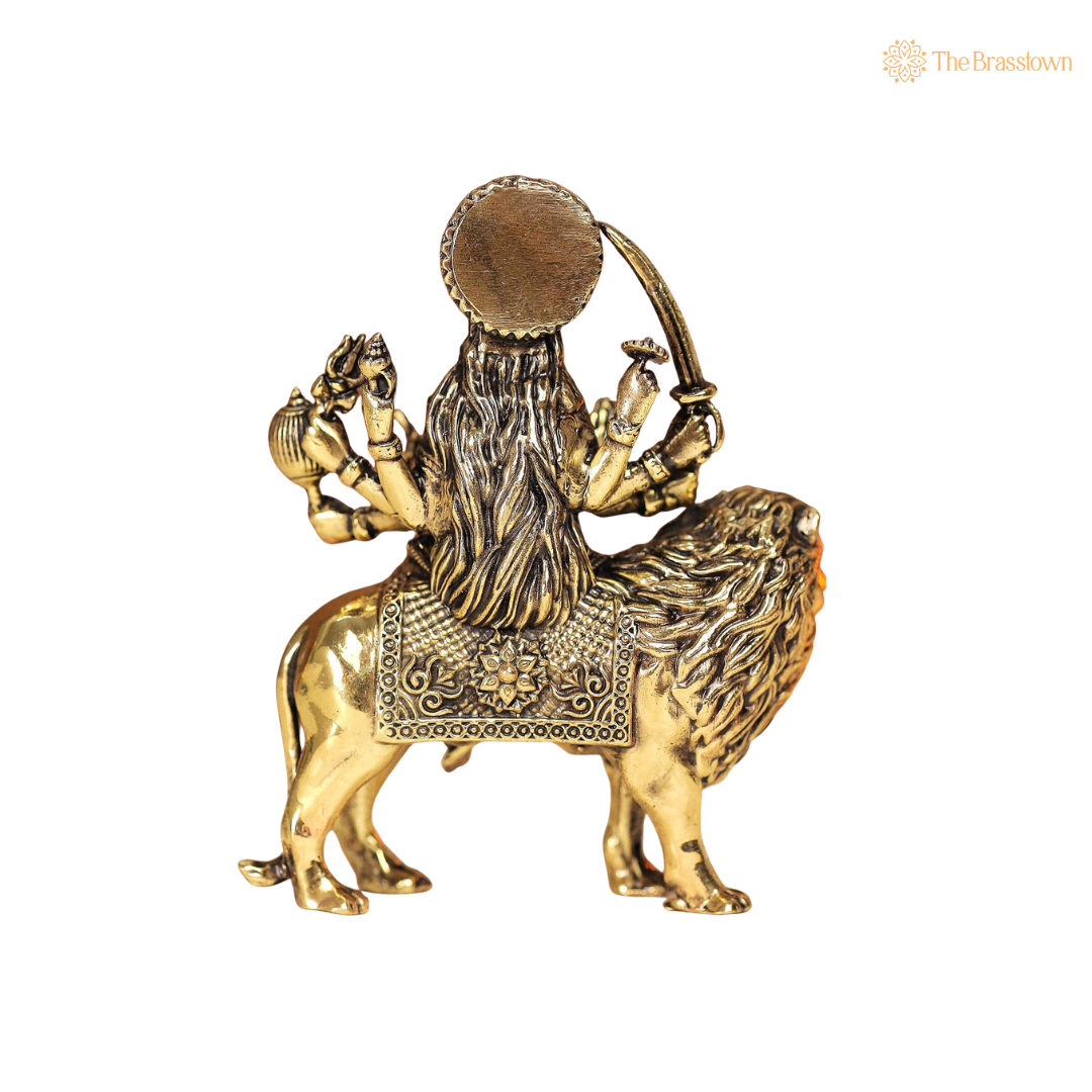 Brass Durga Idol 3 Inch – home mandir puja decor India