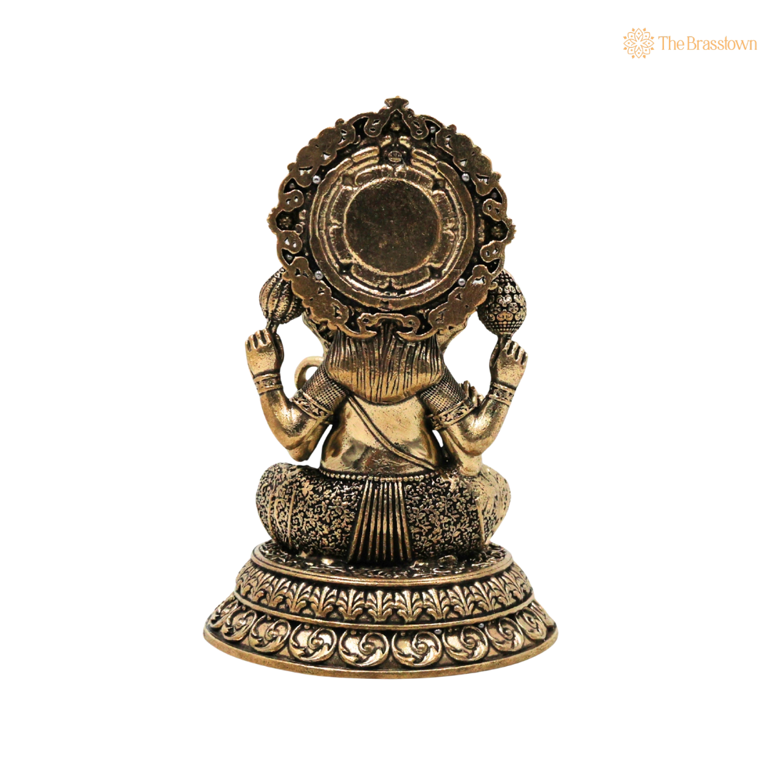 Brass Ganesha Idol 5.5 Inch – home mandir puja decor India