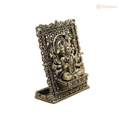 Brass Panchmukhi Hanuman Idol – Fine Handcrafted Bajrangbali Murti for Car Dashboard, Home Mandir, Pooja &amp; Spiritual Protection 3 Inch