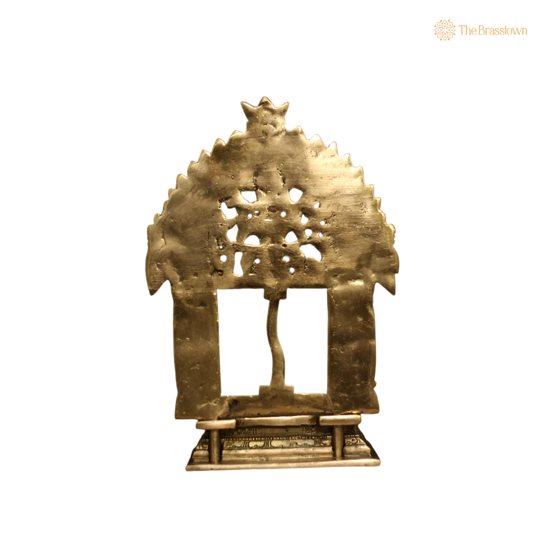 Handcrafted Brass Singhasan Jali Frame 9 Inch – home mandir puja decor India