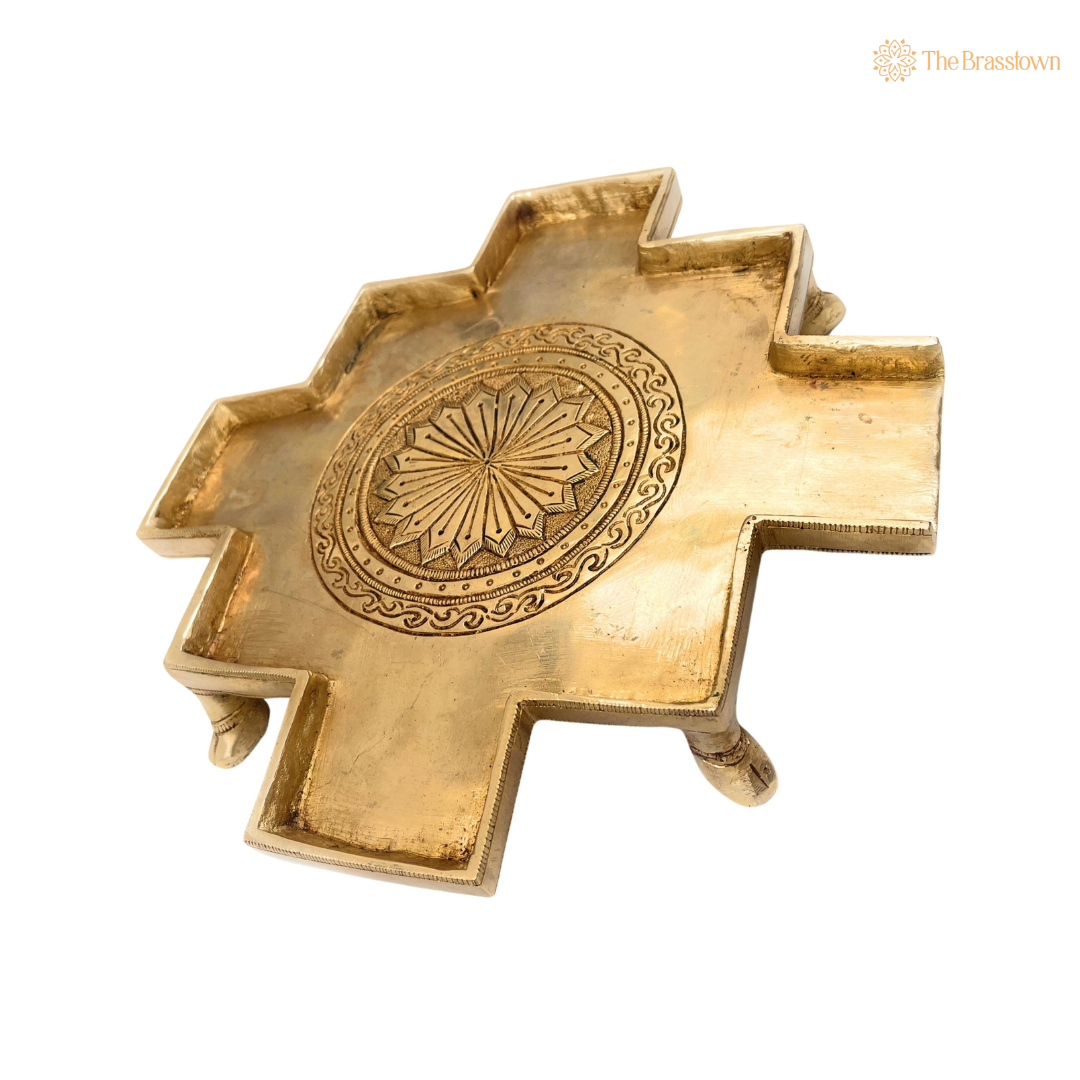 Brass Abhishek Patra / Plate 12 Inch – home mandir puja decor India