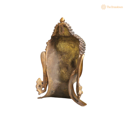 Handcrafted Brass Buddha Face Mask 10 Inch – home mandir puja decor India