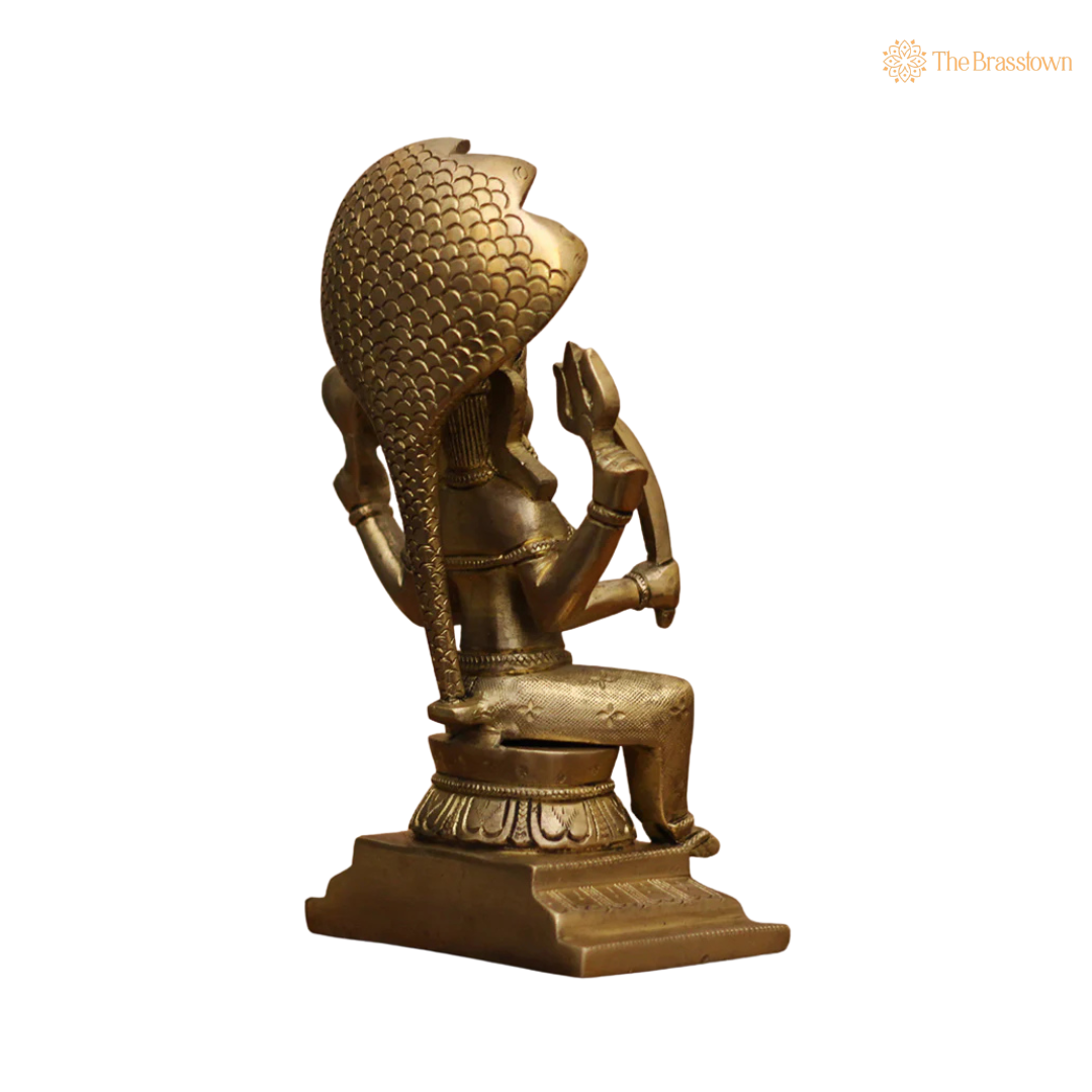 Handcrafted Brass Goddess Mariamman Idol 9.5 Inch – home mandir puja decor India