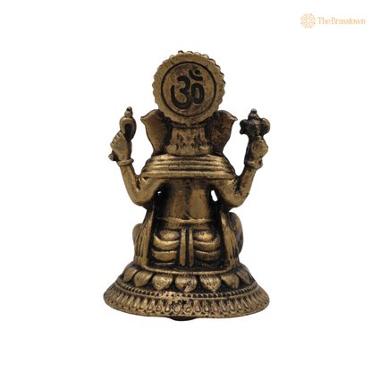 Handcrafted Brass Ganpati Bappa Idol 2 Inch – home mandir puja decor India