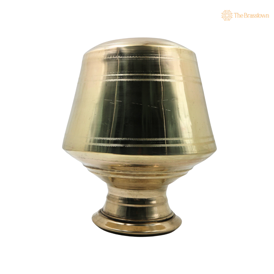 Handcrafted Brass Water Pot Kalash Jal Patra For Pooja – Traditional Pital Gangajali Kamandal for Puja, Ganga Jal Storage, Rishi Muni Kalash &amp; Hindu Rituals 11.5 Inch