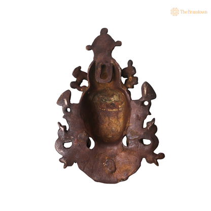 Brass Tara Devi Mask Wall Hanging – Handcrafted Mahavidya Goddess Face Wall Décor for Pooja, Home Mandir &amp; Spiritual Gifting 8.5 Inch