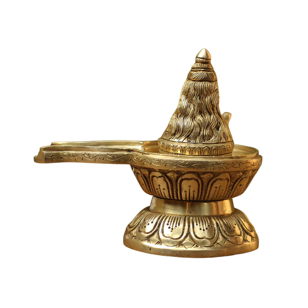 Handcrafted Brass Shivalinga 5.5 Inch – home mandir puja decor India