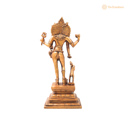 Brass Kala Bhairava Idol – Handcrafted Traditional Chola Style Bhairav Murti for Pooja, Home Mandir, Spiritual Décor &amp; Gifting 15 Inch