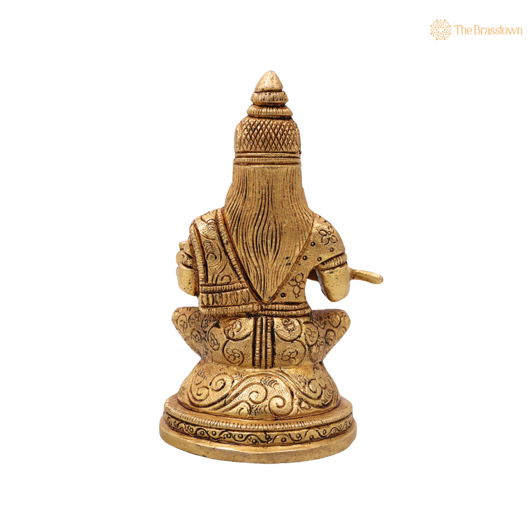 Brass Annapurneshwari Annapurna Devi Idol – Annapoornā Mata Murti for Pooja &amp; Kitchen Temple 6 Inch