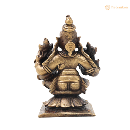 Brass Lakshmi Narasimha Idol – Traditional Narahari Swamy Chola Style Murti for Pooja, Home Mandir, Spiritual Décor &amp; Gifting 3 Inch