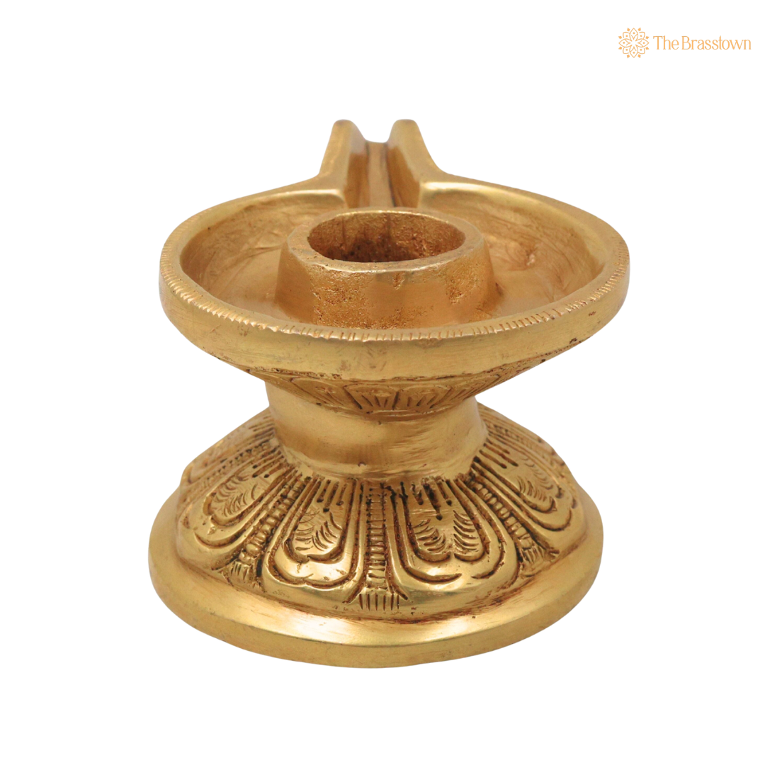Brass Saligrama Stand Peetham – Traditional Shaligram Shila Peedam for Vishnu Narayana Pooja, Mandir &amp; Vaishnava Worship 2.5 Inch