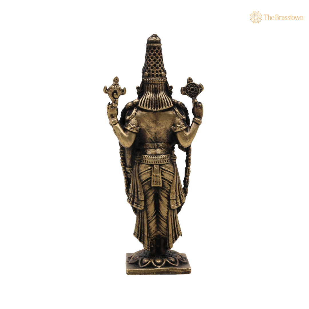 Brass Venkateshwara Balaji Idol 4 Inch – home mandir puja decor India