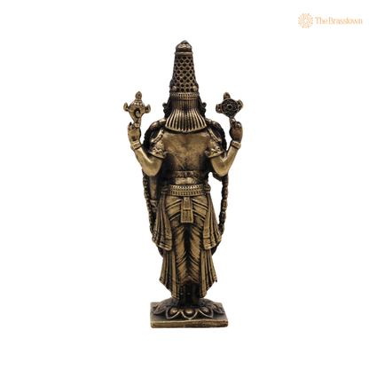 Brass Venkateshwara Balaji Idol 4 Inch – home mandir puja decor India