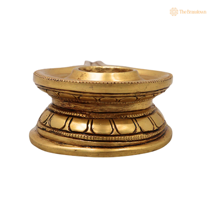 Brass Saligrama Stand Peetham – Shaligram Shila Peedam for Vishnu Narayana Pooja, Mandir &amp; Vaishnava Worship 1.5 Inch