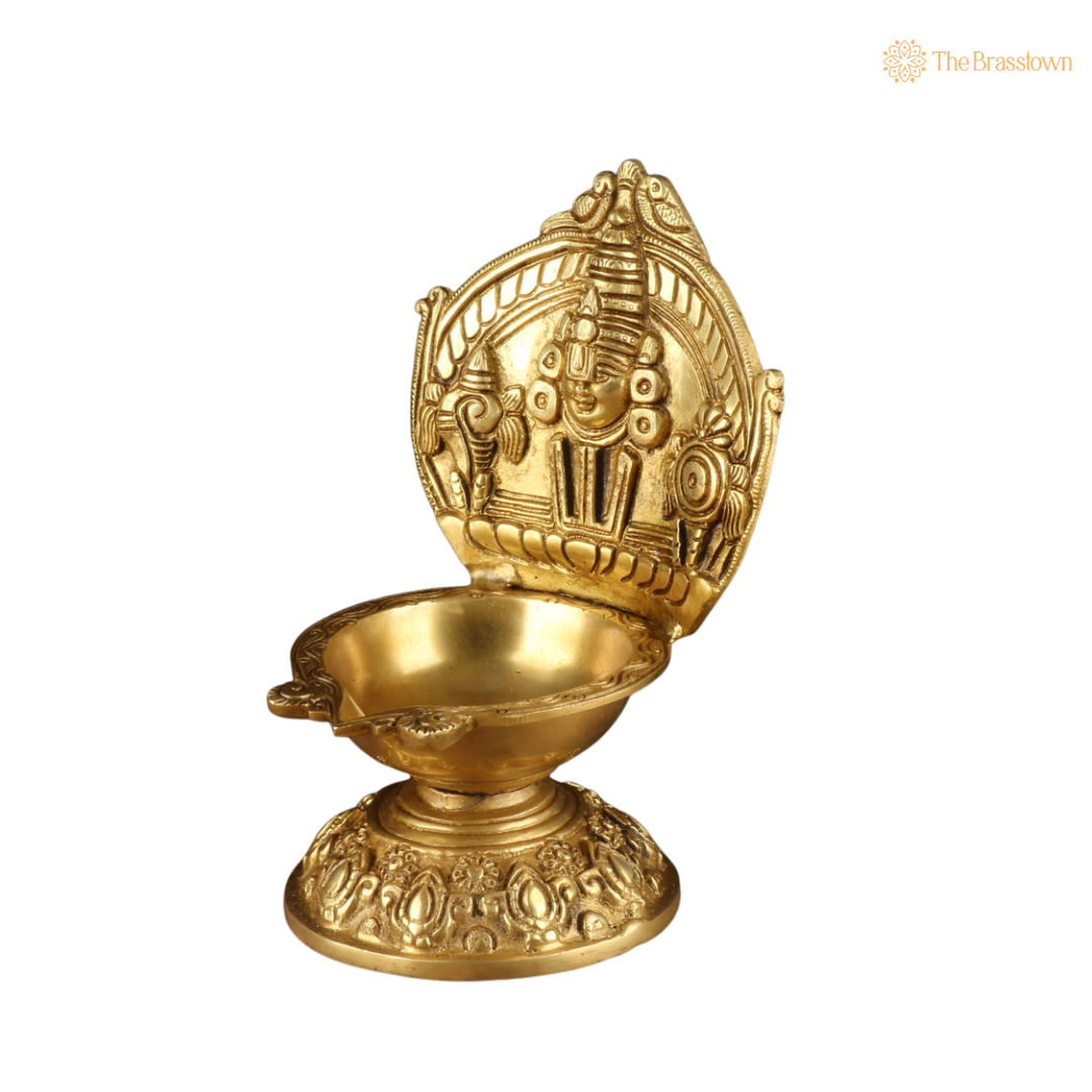Brass Balaji Diya 9 Inch – home mandir puja decor India