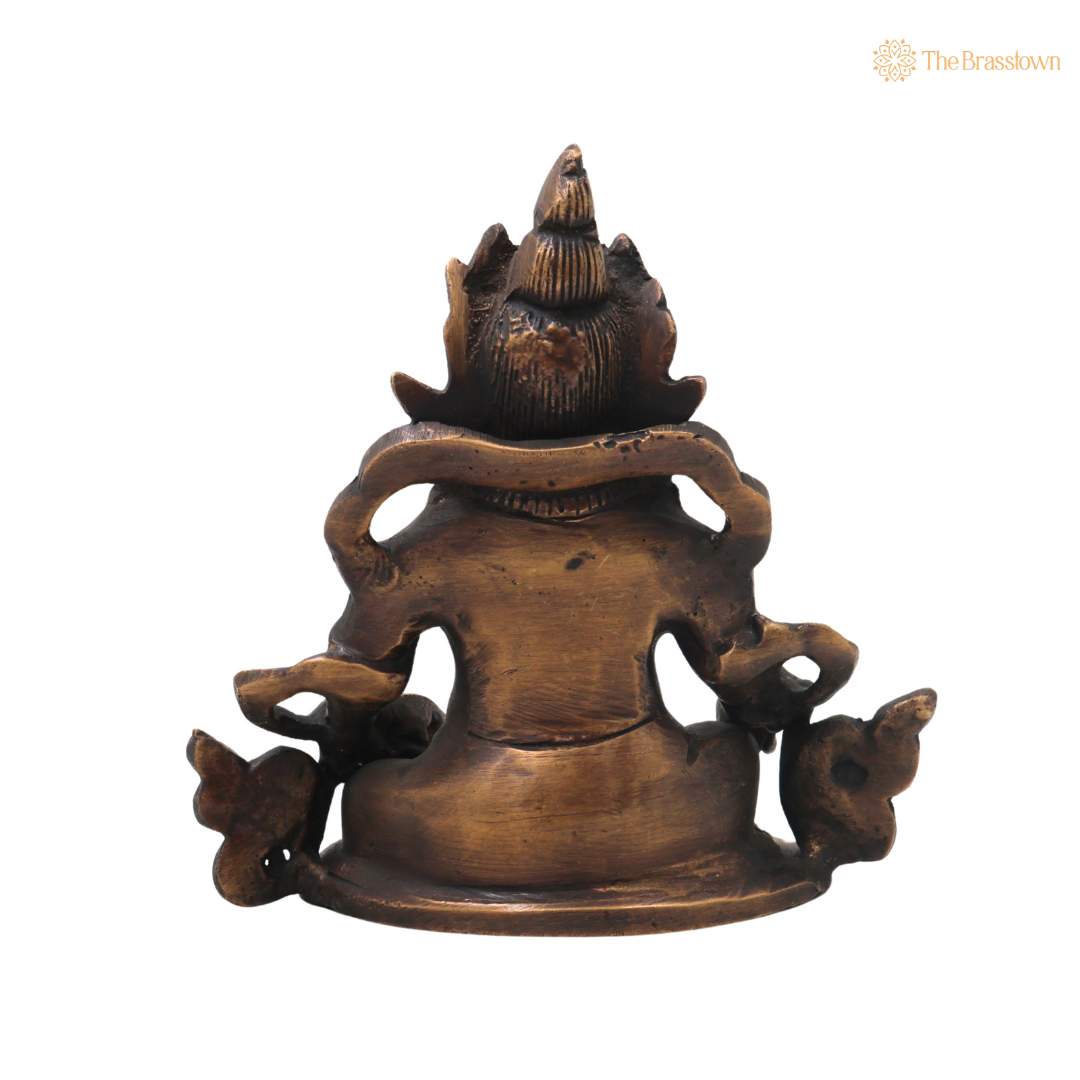Brass Kubera Idol – Handcrafted Vaishravana Murti for Vastu, Pooja, Home Mandir, Décor &amp; Spiritual Gifting 4.5 Inch