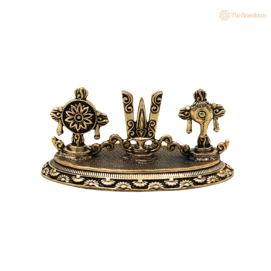 Brass Vishnu Balaji Symbols Idol 1.5 Inch – home mandir puja decor India