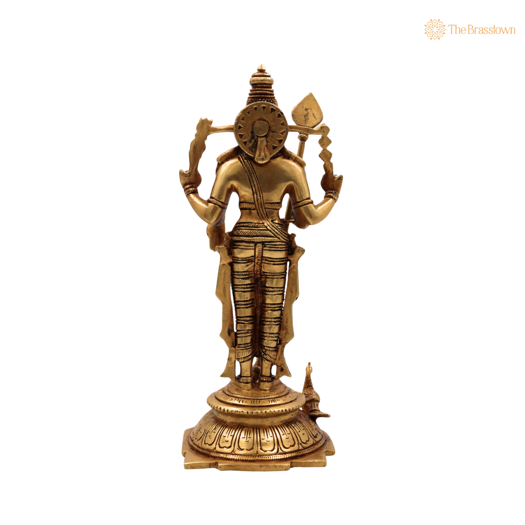 Brass Lord Murugan Idol 11 Inch – home mandir puja decor India