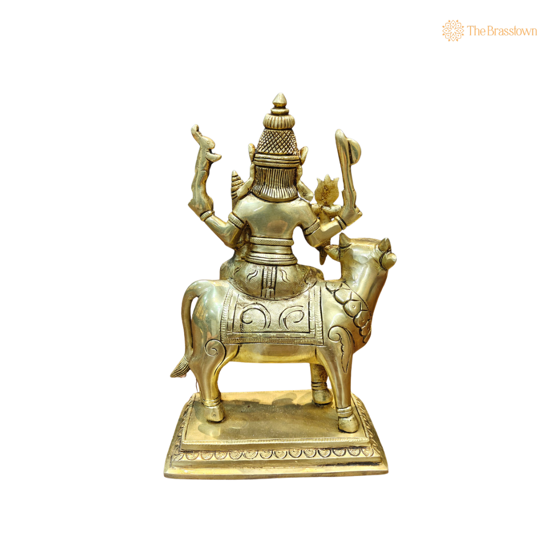 Brass Shiva Parvati Idol Seated 8 Inch – home mandir puja decor India