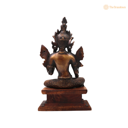 Brass Maa Tara Idol Murti – Handcrafted Mahavidya Tara Devi Statue for Pooja, Home Mandir, Spiritual Décor &amp; Gifting 14 Inch