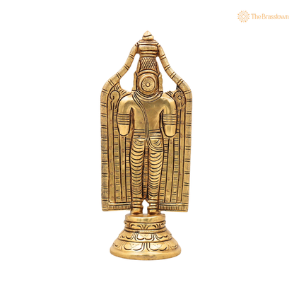 Brass Venkateswara Balaji Srinivasa Idol – Tirupati Balaji Statue for Puja &amp; Home Mandir 8.5 Inch
