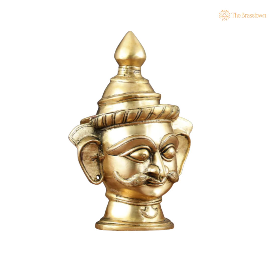 Handcrafted Brass Shiva Mukhlinga Wall 7 Inch – home mandir puja decor India