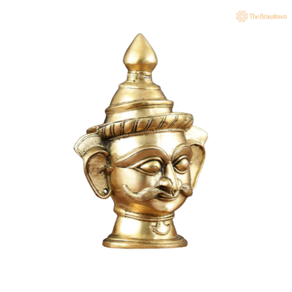 Handcrafted Brass Shiva Mukhlinga Wall 7 Inch – home mandir puja decor India