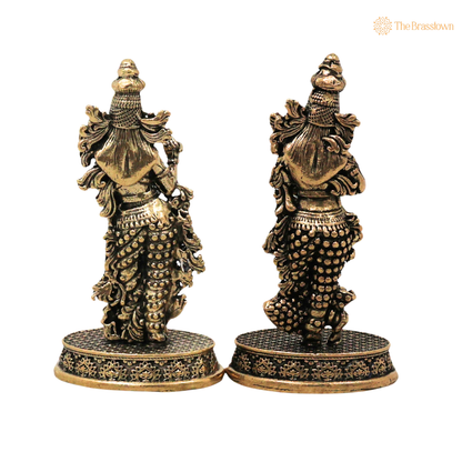 Brass Radha Krishna Idol 3 Inch – home mandir puja decor India