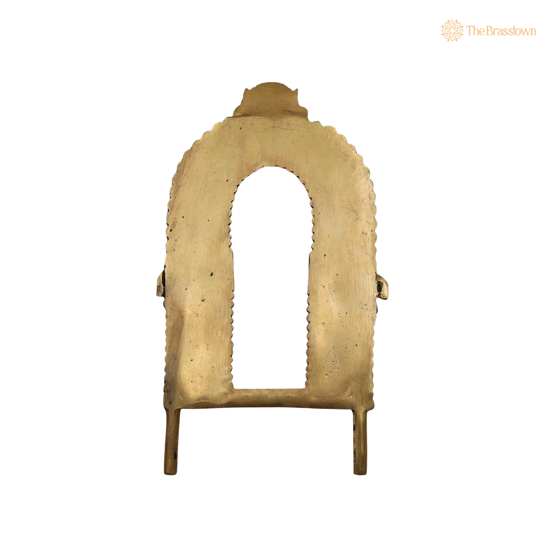 Brass Traditional Prabhavali Frame – Handcrafted Arch Wall Hanging for Home Temple, Deity Décor &amp; Spiritual Ambience 10 Inch