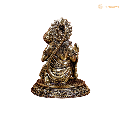 Brass Lord Hanuman Statue 2.5 Inch – home mandir puja decor India