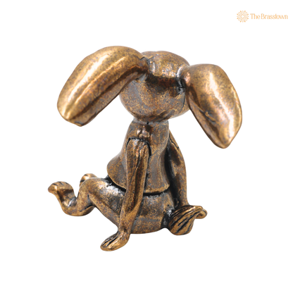 Brass Rabbit Table Decor Idol – Decorative Bunny Showpiece for Home, Office &amp; Table Décor 1.5 Inch