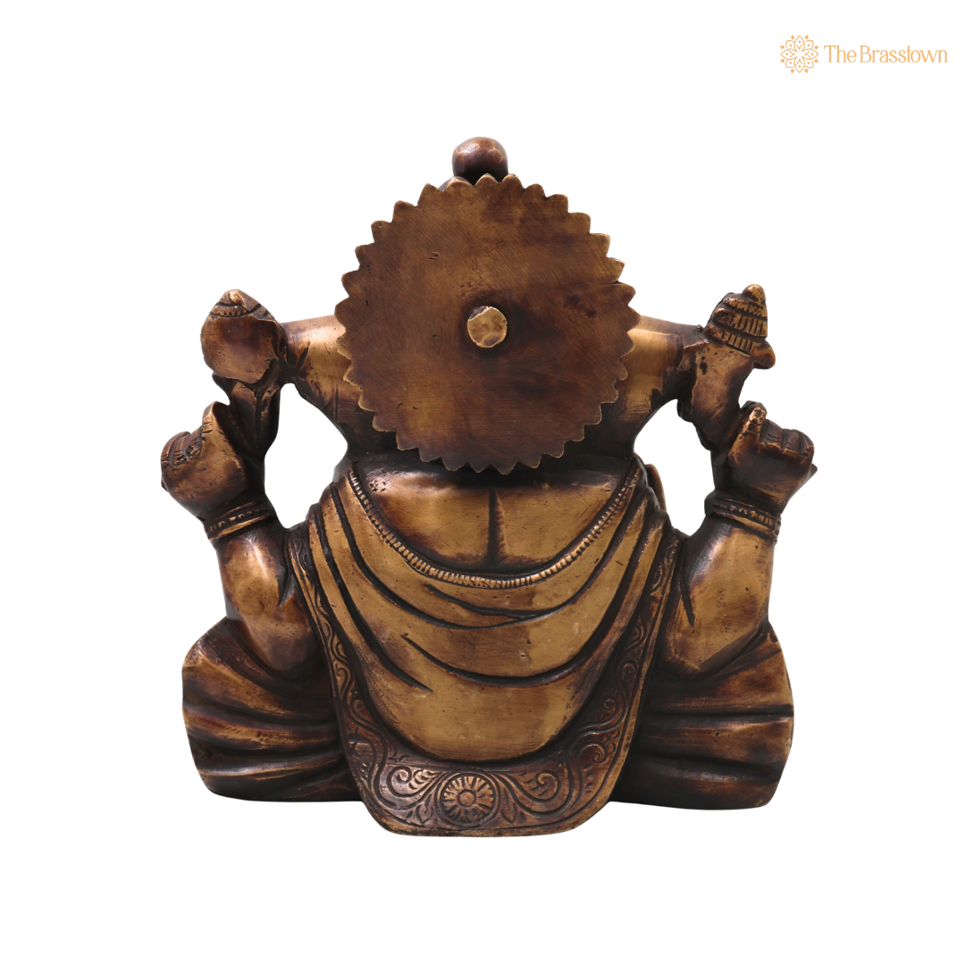 Handcrafted Brass Ganesha Ganapati Vinayaka Idol – Chola Style Ganapati Vinayaka Murti for Pooja, Home Mandir, Décor &amp; Gifting 10 Inch