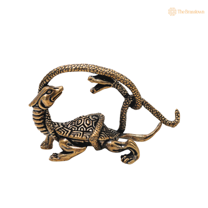Brass Naag Kurma Tortoise Sculpture – Vastu &amp; Feng Shui Symbol for Stability, Wealth &amp; Protection 1.5 Inch