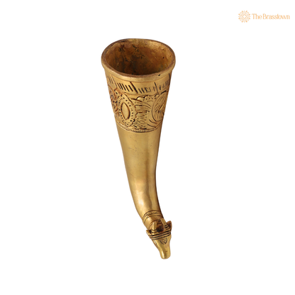 Brass Gomukhi Shringi Kamandalu for 8 Inch – home mandir puja decor India