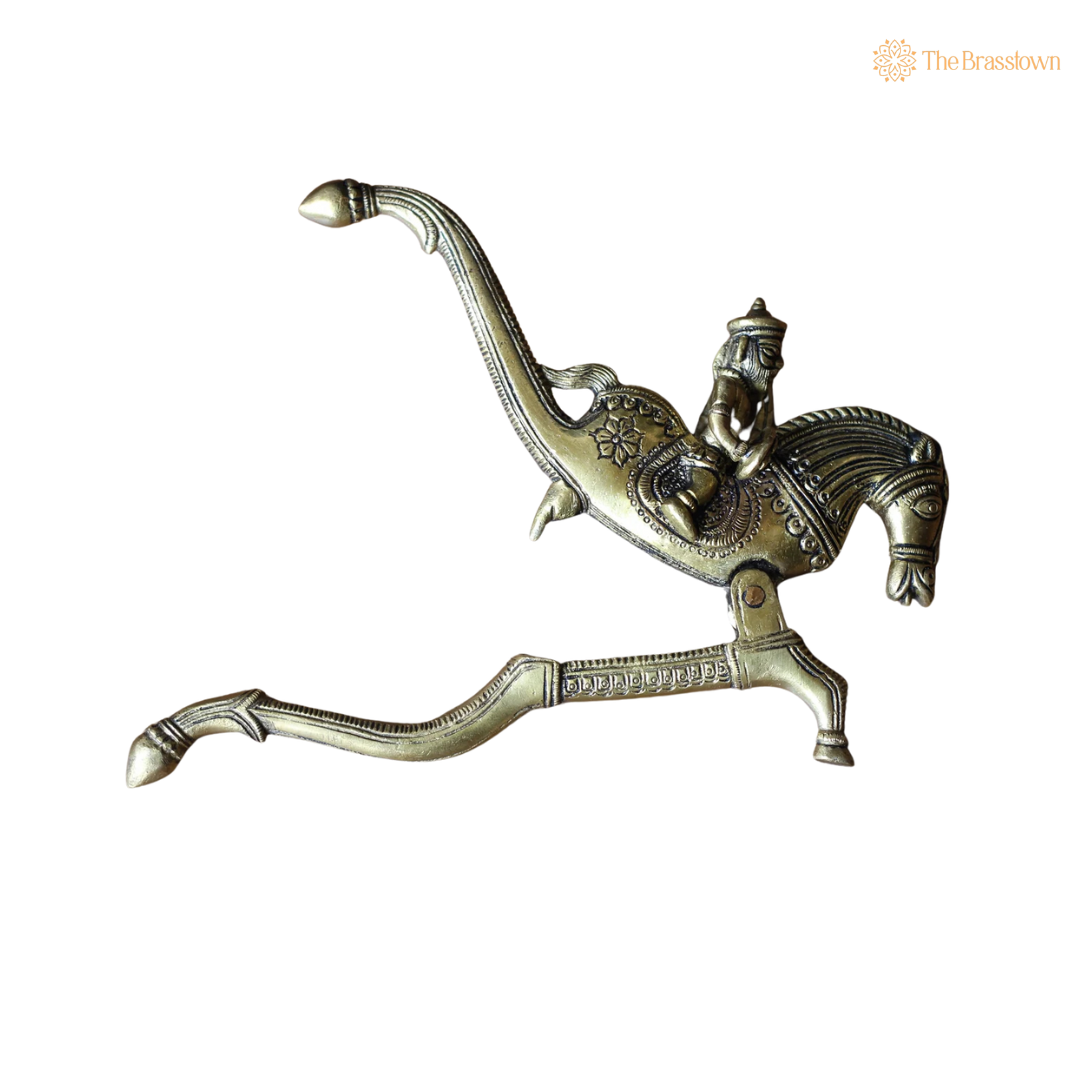 Handcrafted Brass Horse Riding Nutcracker 4.5 Inch – home mandir puja decor India