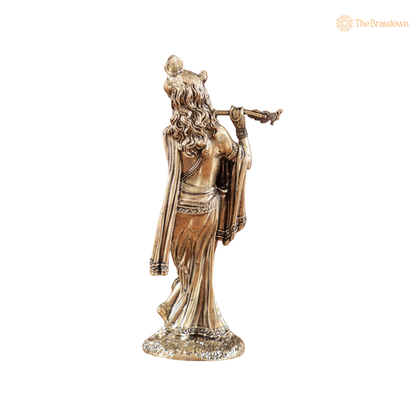 Brass Krishna Idol 5 Inch – home mandir puja decor India