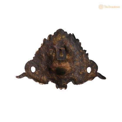 Brass Garuda Mask Wall Hanging – Handcrafted Vishnu Vahana Garuda Mask for Temple, Home Mandir, Spiritual Décor &amp; Gifting 4.5 Inch