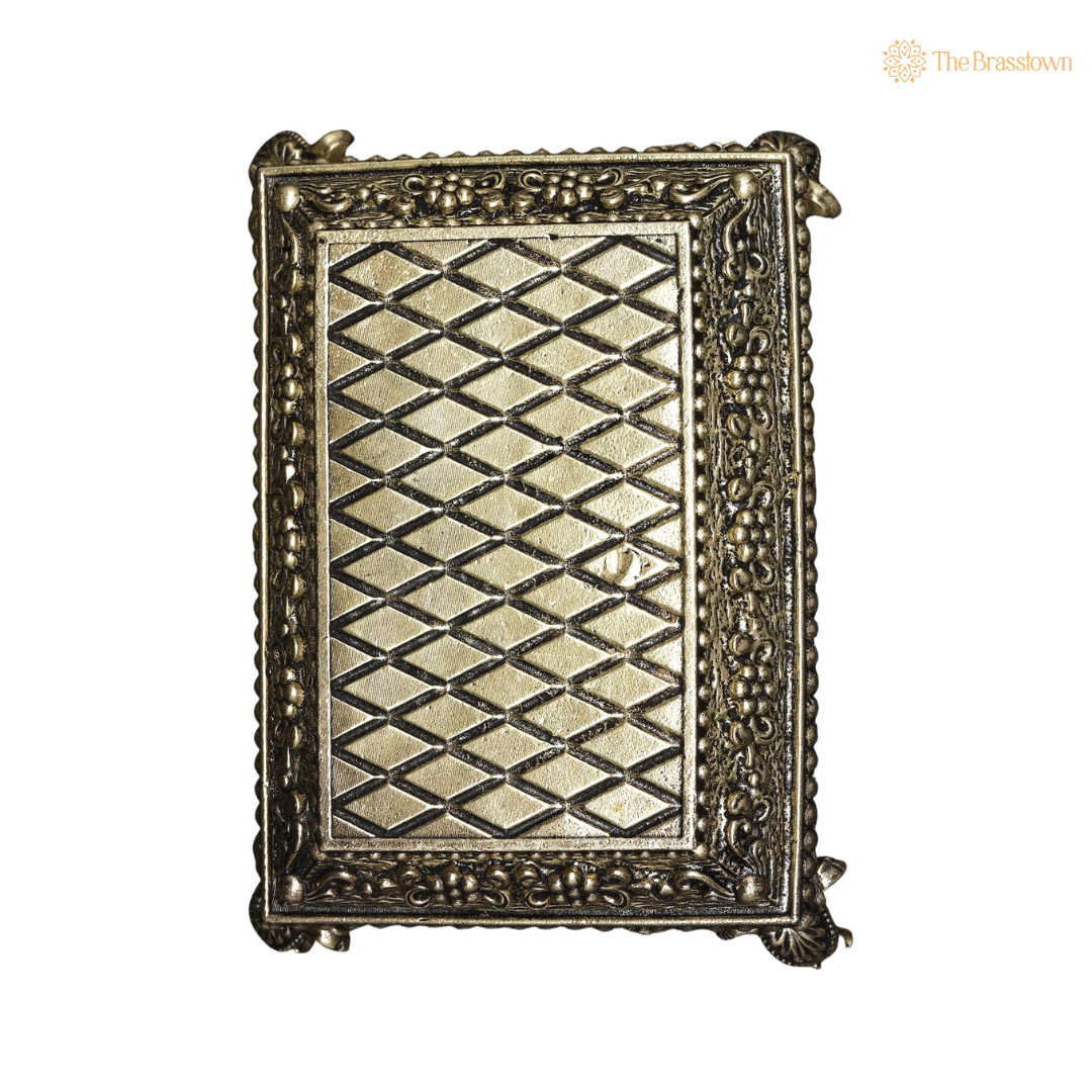 Brass Elephant Design Chowki 2 Inch – home mandir puja decor India