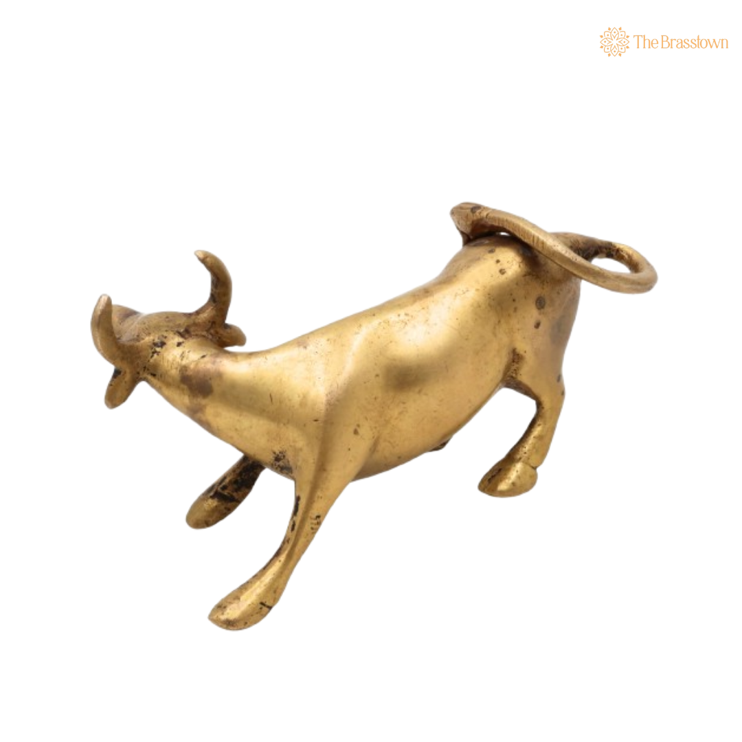 Handcrafted Brass Bull Figurine 3 Inch