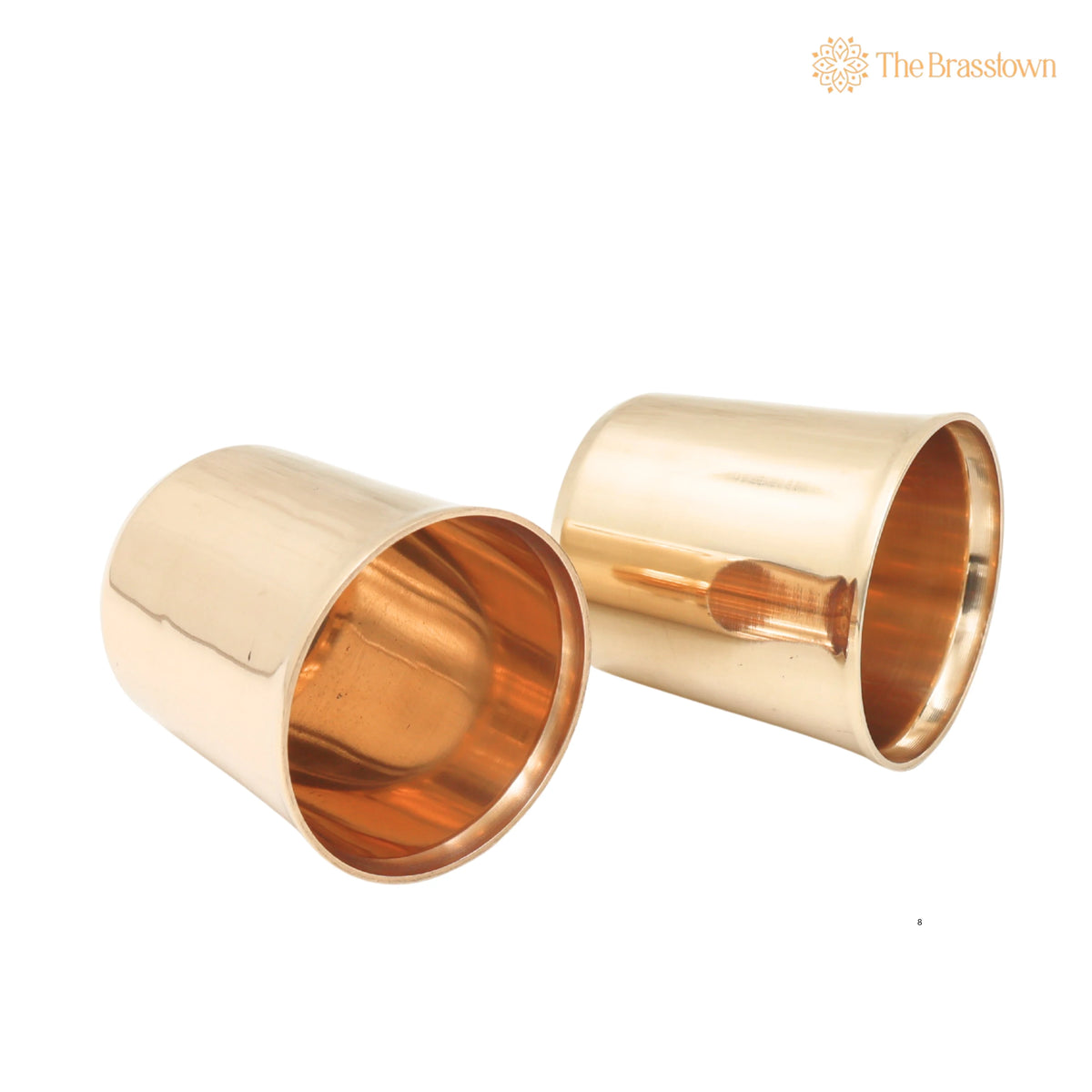 Bronze Glass Set of 2 – Traditional Indian Drinkware Pair for Pooja, Home Decor &amp; Gifting 3 Inch 4