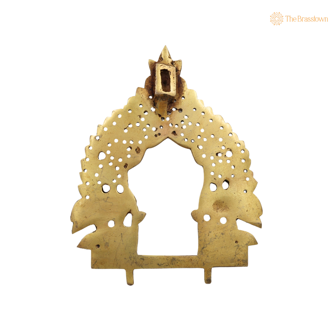 Handcrafted Brass Traditional Prabhavali Frame – Handcrafted Arch Wall Hanging for Home Temple, Deity Décor &amp; Spiritual Ambience 6.5 Inch