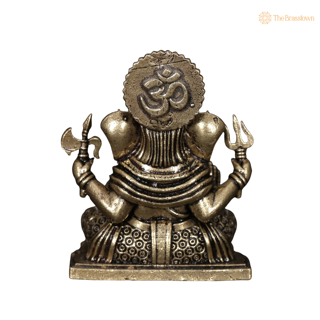Brass Sitting Ganesha Idol 3 Inch – home mandir puja decor India