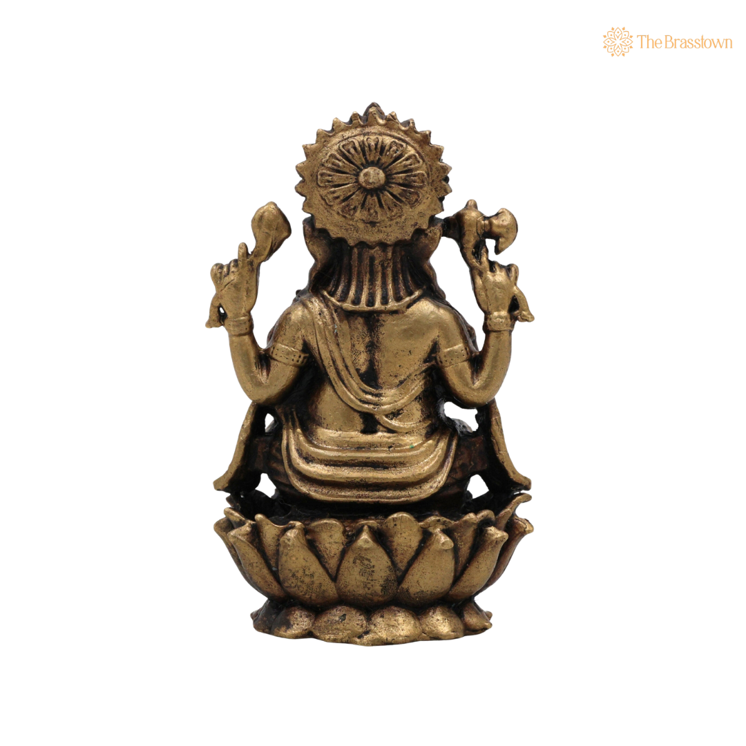 Handcrafted Brass Ganpati Bappa Idol 3 Inch – home mandir puja decor India