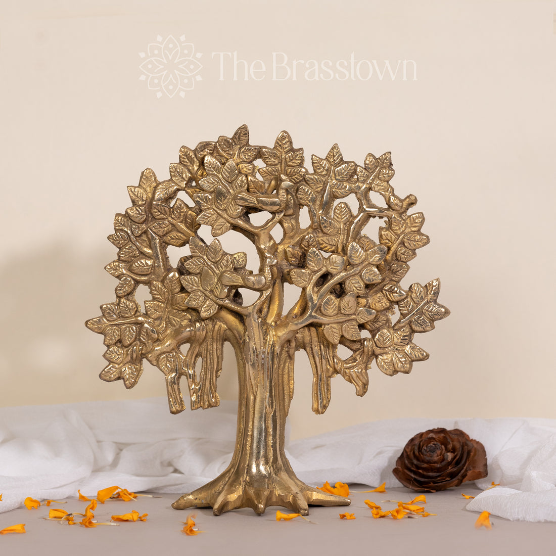 Brass Kalpavriksha Tree of Life with Roots