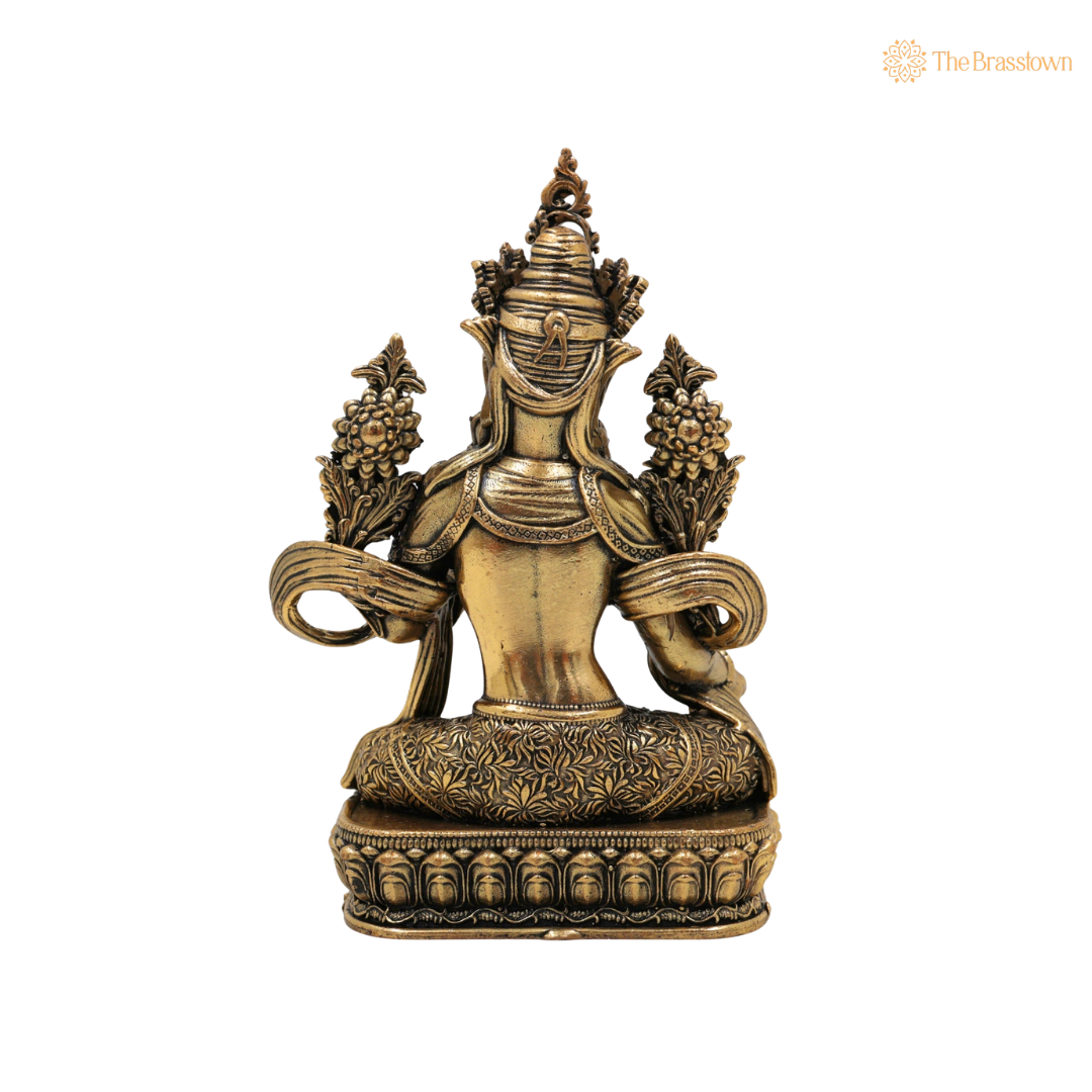 Brass Tara Ma Idol – Handcrafted Tara Maa Murti (Ugratara / Mahaugrotara) for Puja, Home Mandir &amp; Spiritual Décor 4.5 Inch