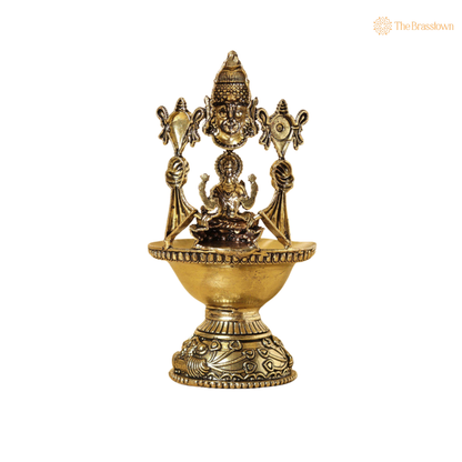 Brass Tirupati Balaji &amp; Lakshmi 5.5 Inch – home mandir puja decor India