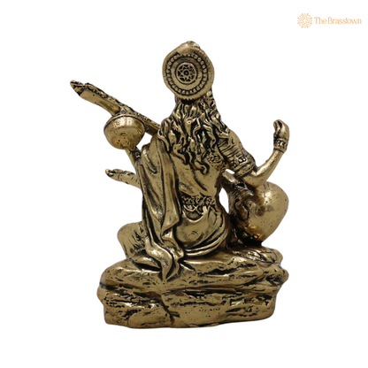 Divine Brass Saraswati Idol 3 Inch – home mandir puja decor India