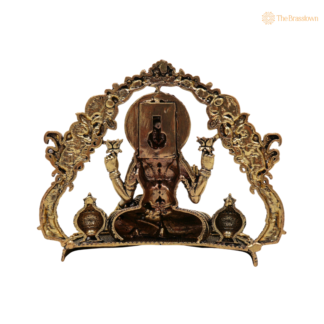 Brass Sitting Mahalakshmi Idol 3.5 Inch – home mandir puja decor India
