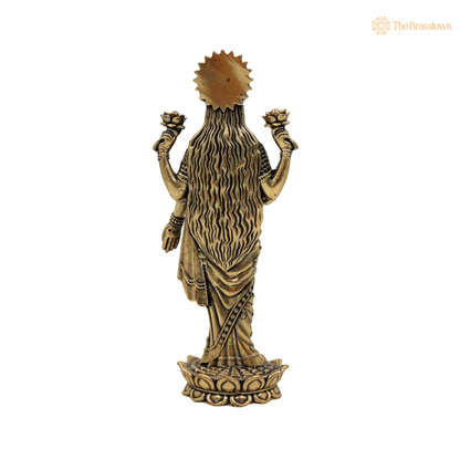 Brass Standing Lakshmi Idol 6 Inch – home mandir puja decor India