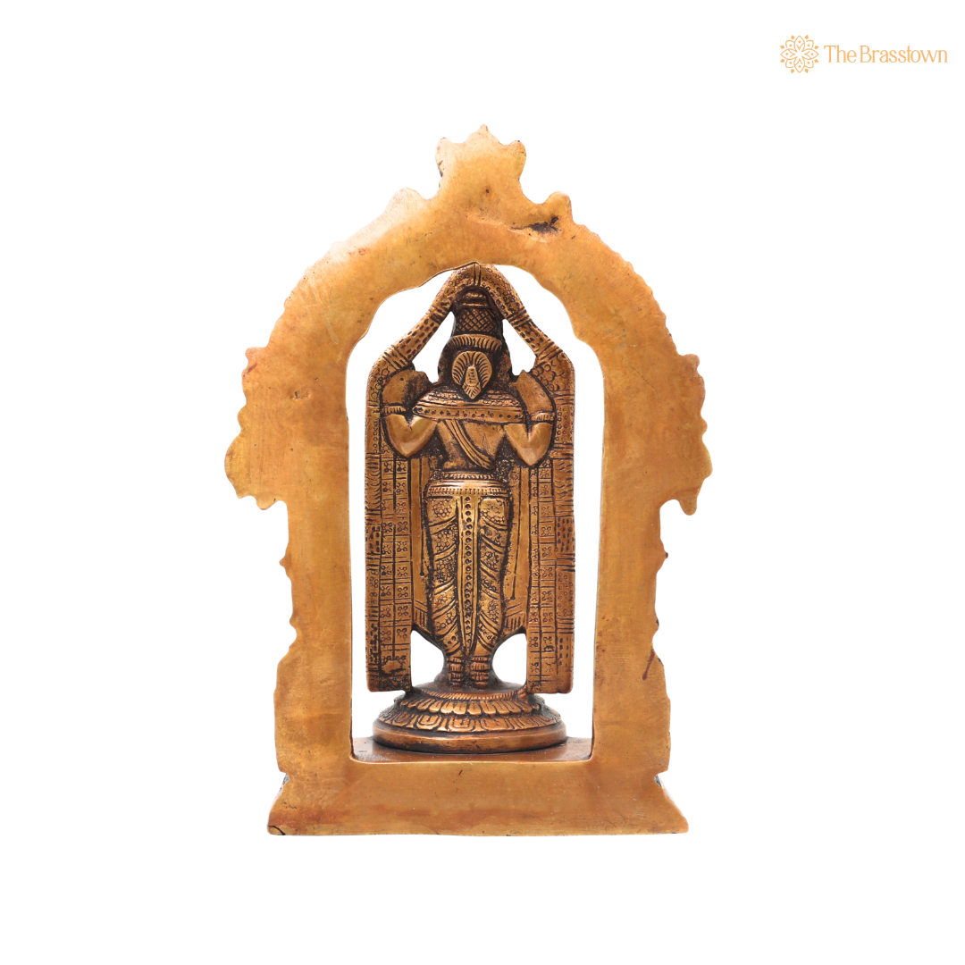 Brass Venkateswara Balaji Govinda Tirupati Idol – Tirupati Balaji Statue for Puja &amp; Home Mandir 8.5 Inch